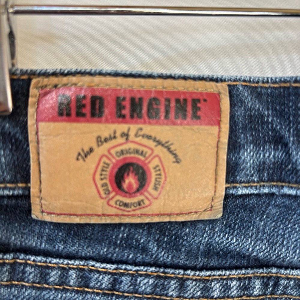 Red Engine Dark Blue Flare Jeans - Picture 3 of 9